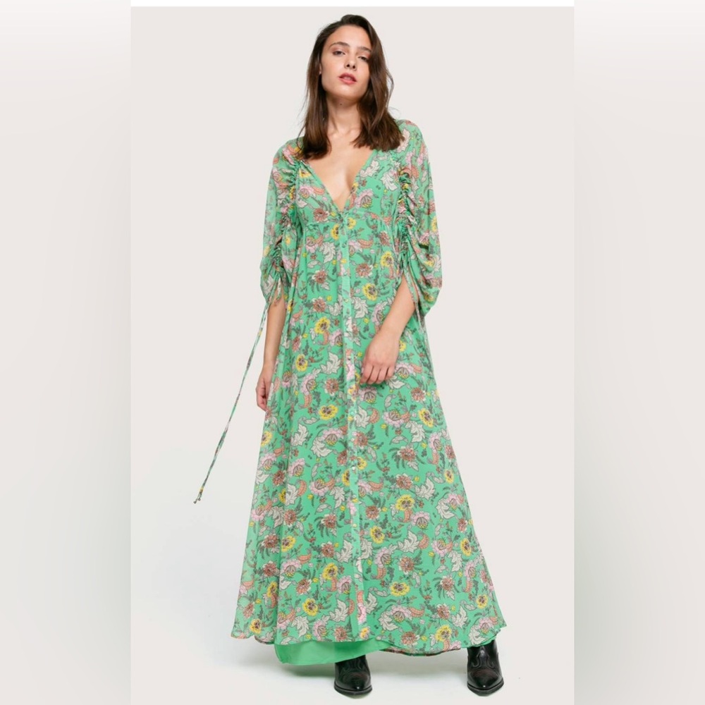Free People Earth Folk Maxi Dress Green Paisley
Chiffon Size: Medium